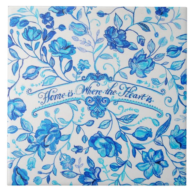 "Zuhause ist, wo das Herz" ist - 6" x 6" Fliese (Vorderseite)