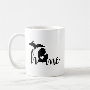 Zuhause ist, wo das Herz ist Michigan Silhouette Kaffeetasse