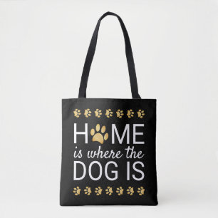 Zuhause ist, wo der Hund Gold Foil Paw Prints ist