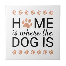Zuhause ist, wo der Hund ist Rose Gold Foil Paw Pr
