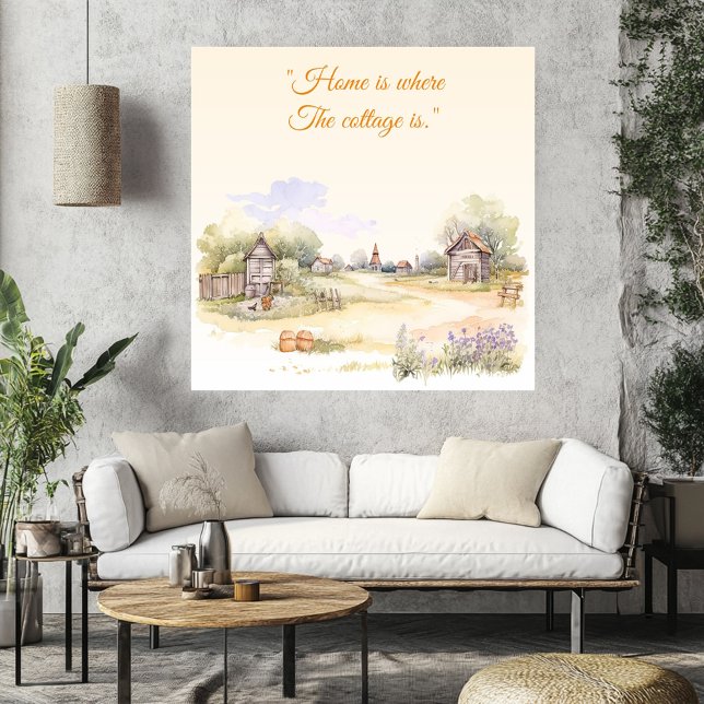 "Zuhause ist, wo die Hütte ist" Rustikale Wildblum Poster ("Home is where The Cottage Is" Rustic Wildflowers Poster)