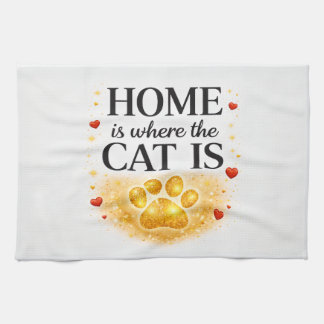 Zuhause ist wo die Katze ist Küchentuch 40X60