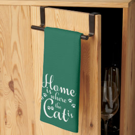 Zuhause ist, wo die Katze kleine Paws ist Geschirrtuch