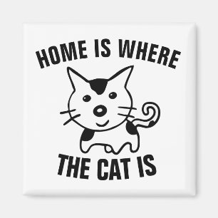 ZUHAUSE IST, WO DIE KATZE KÜCHE KÜHLSCHRANKMAGNET MAGNET