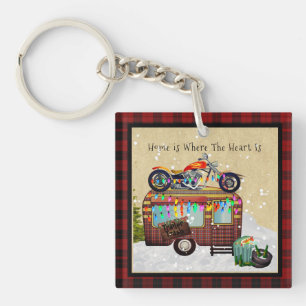 ZUHAUSE IST, WO HERZ IST Funny Trailer Trash Campe Schlüsselanhänger