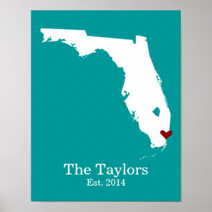 Zuhause ist, wo Ihr Herz ist - Florida Poster