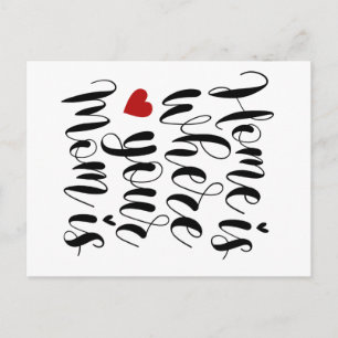 Zuhause ist, wo Ihre Mama Muttertag ist   Postkart Postkarte