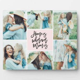 Zuhause ist, wo immer die Mama Foto Collage ist Fotoplatte