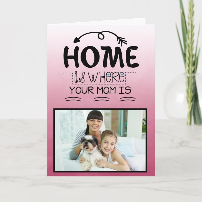 Zuhause ist, wo Mama ist ...Personalisierter Mutte Dankeskarte (Vorderseite)