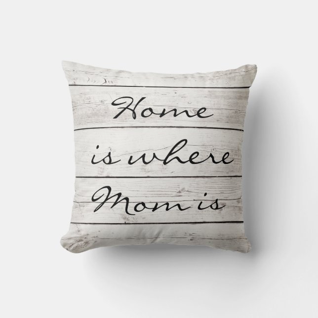 Zuhause ist, wo Mama Kissen auf Scheunen-Brett ist (Vorderseite)