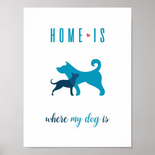 Zuhause ist, wo mein Hund Plakat-Wand-Kunst ist Poster