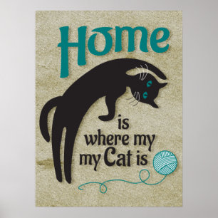 Zuhause ist, wo meine Katze und mein Hund sind Poster