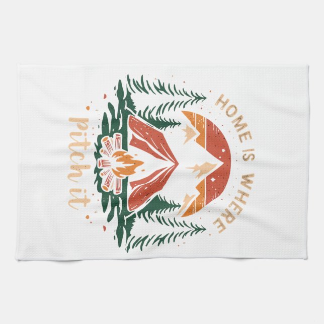 Zuhause ist, wo Sie es Shirt, Camping T - Shirt Geschirrtuch (Horizontal)
