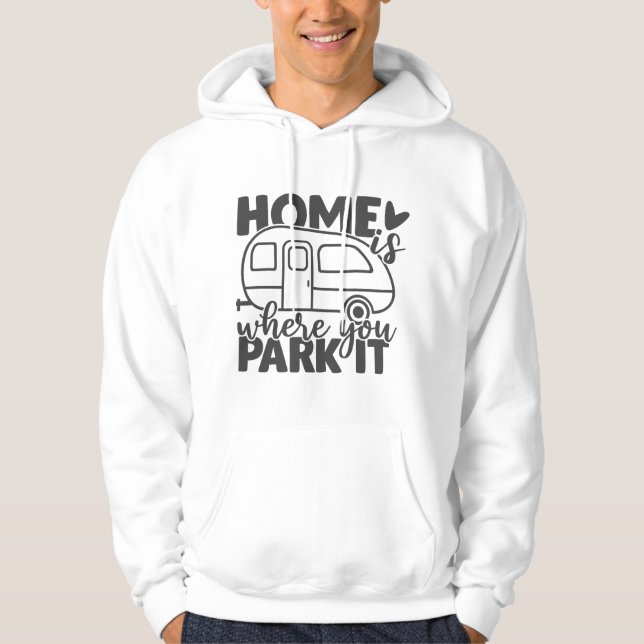 Zuhause ist, wo Sie parken es lustige Camping Zita Hoodie (Vorderseite)