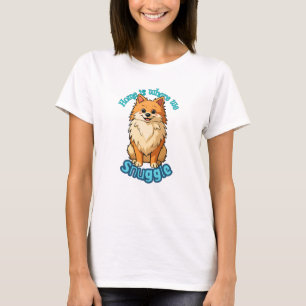 Zuhause ist wo wir kuscheln - Süßer Pomeranian Flu T-Shirt