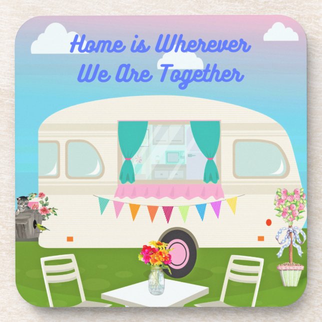 Zuhause ist, wo wir zusammen sind getränkeuntersetzer (Vorderseite)