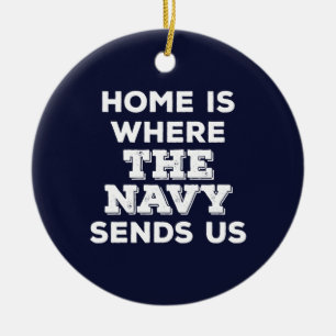 Zuhause ist, wohin die Marine uns Kreis-Verzierung Keramik Ornament