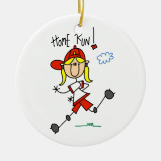 Zuhause-Laufmädchensoftball-T - Shirts und Keramikornament