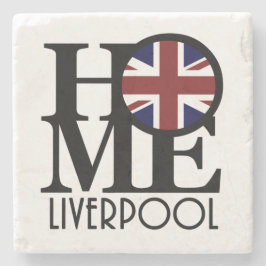ZUHAUSE Liverpool (britische Flagge) Steinuntersetzer