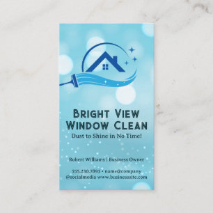 Zuhause-Logo für die Reinigung von Squeegee Visitenkarte