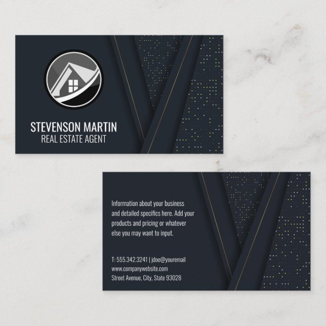 Zuhause-Logo für Real Anwesen Visitenkarte (Vorne/Hinten)