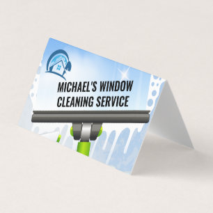 Zuhause Logo   Window Clean Squeegee Business Card Visitenkarten