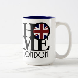 ZUHAUSE London 15oz (britische Flagge) Zweifarbige Tasse