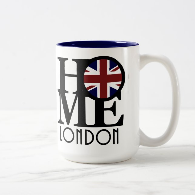 ZUHAUSE London 15oz (britische Flagge) Zweifarbige Tasse (Rechts)