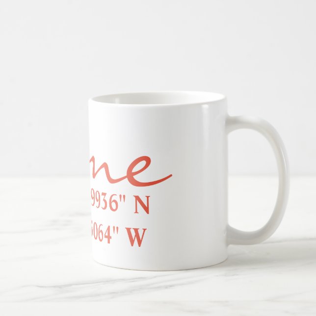 Zuhause Longitude Latitude Coordinate  Kaffeetasse (Rechts)