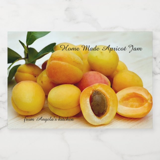 Zuhause Made Apricot Container-Etikett Lebensmitteletikett (Einzelnes Label)
