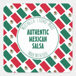 Zuhause Made AUTHENTIC MEXICAN SALSA Quadratischer Aufkleber