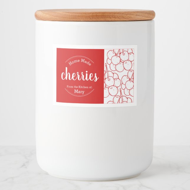 Zuhause Made-Cherries Food Label Lebensmitteletikett (Vorderseite)