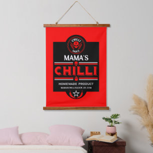 Zuhause Made Chili Sauce Wandteppich Mit Holzrahmen