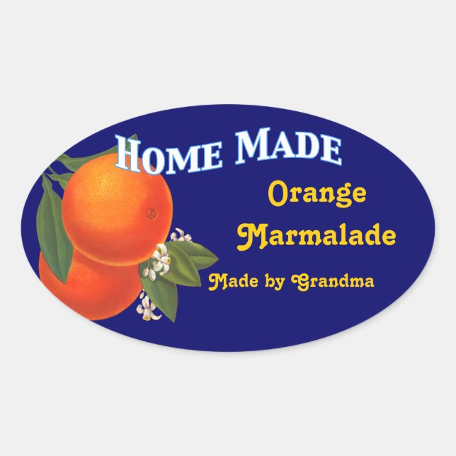 Zuhause Made Custom Orange Marmalade Stickers (Vorderseite)