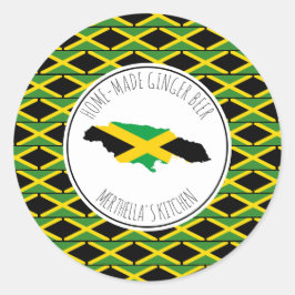 ZUHAUSE-MADE GINGER BEER Jamaica Flag Runder Aufkleber