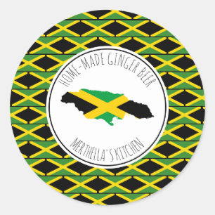 ZUHAUSE-MADE GINGER BEER Jamaica Flag Runder Aufkleber