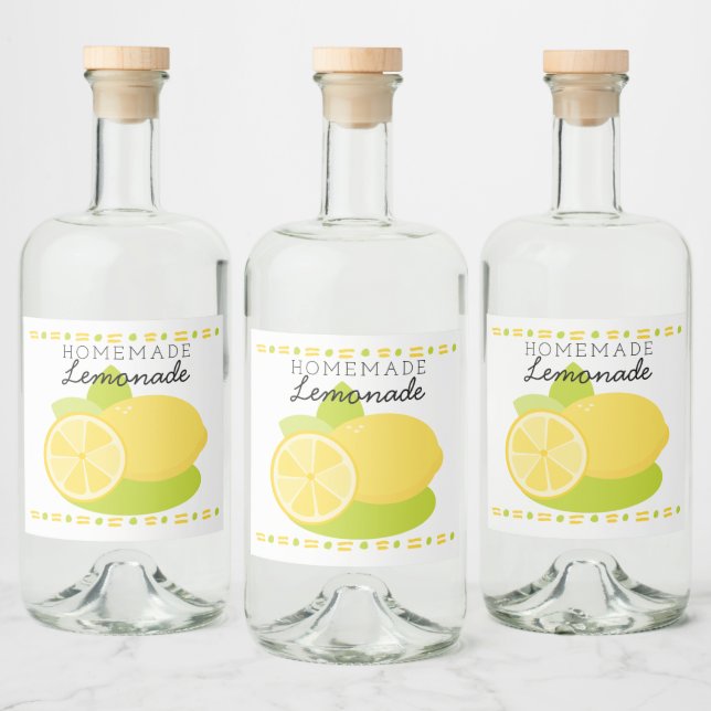Zuhause Made Lemonade Lemon Frucht Alkoholflaschenetikett (Flaschen)