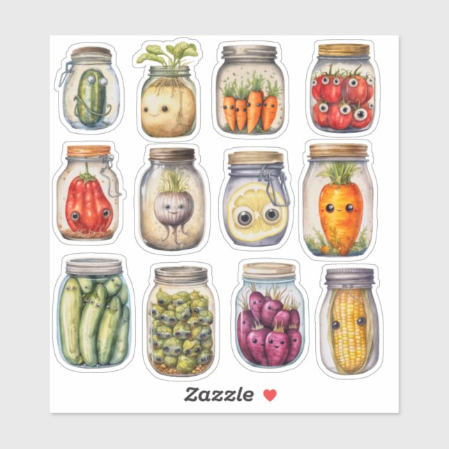 Zuhause Made Pected Vegetables Scrapbooking Niedli Aufkleber (Blatt)