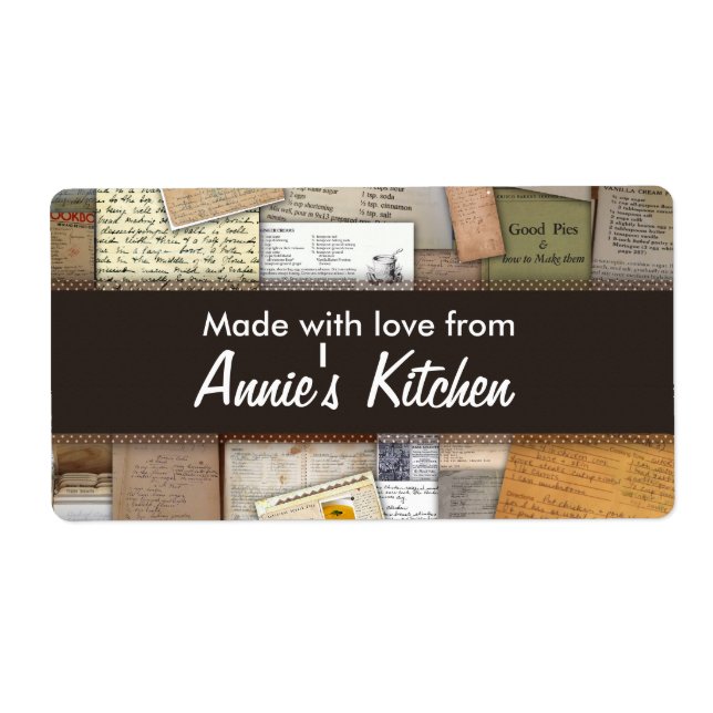 Zuhause made Recipes Anpassbare Beschriftung (Vorne)