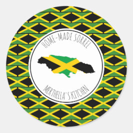 ZUHAUSE-MADE SORREL Jamaica Flag Runder Aufkleber