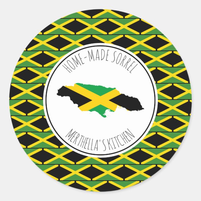 ZUHAUSE-MADE SORREL Jamaica Flag Runder Aufkleber (Vorderseite)