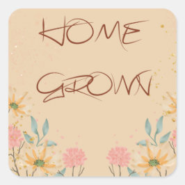 Zuhause Made Square Labels Quadratischer Aufkleber