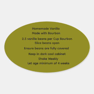 Zuhause Made Vanilla Bourbon Rezept Etiketten Ovaler Aufkleber