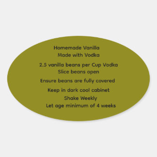 Zuhause Made Vanilla Vodka Rezept Etiketten Ovaler Aufkleber