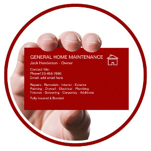 Zuhause Maintenance Handyman Visitenkarte