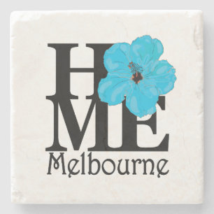 ZUHAUSE Melbourne Blue Hibiskus Steinuntersetzer