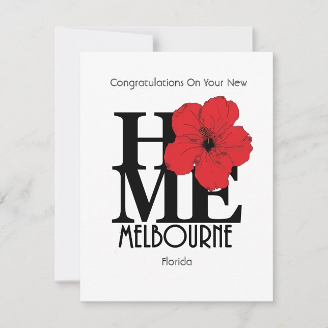 ZUHAUSE Melbourne Florida - Neue Zuhause Mitteilungskarte (Vorderseite)