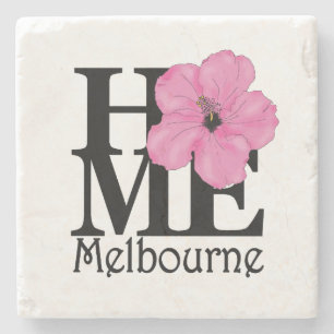 ZUHAUSE Melbourne Pink Hibiskus Steinuntersetzer