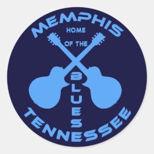 Zuhause Memphis, Tennessee der Blues Runder Aufkleber