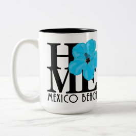 ZUHAUSE Mexico Beach Florida Blue Hibiskus 15oz Zweifarbige Tasse